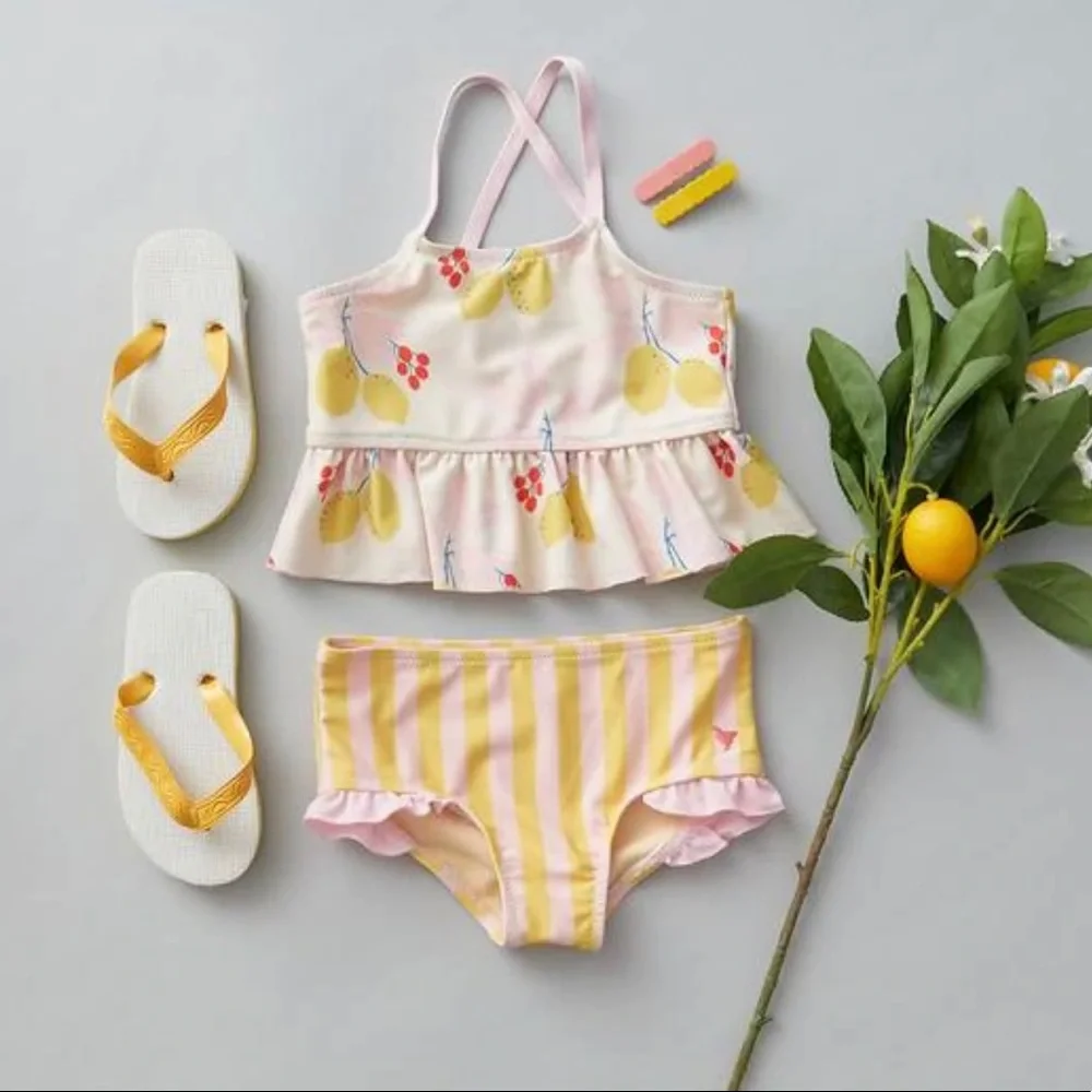 PINK CHICKEN - Joy Tankini Swimsuit in Antique White Lemons - Picture 3 of 15